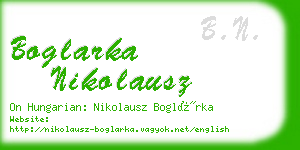 boglarka nikolausz business card